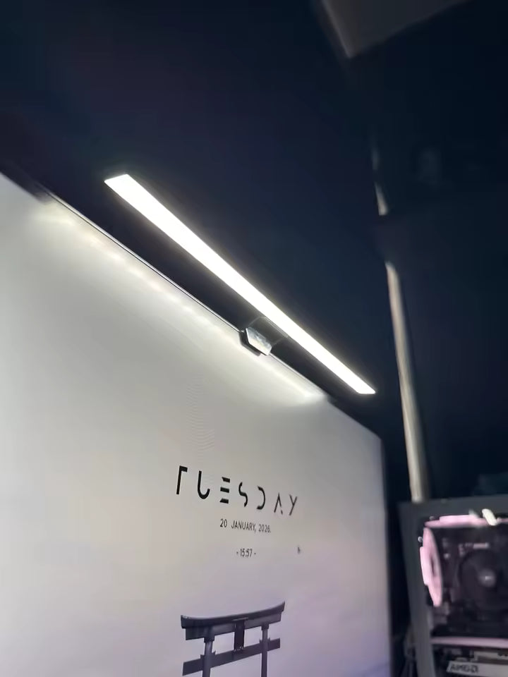 LuxiDesk Clip — Système de fixation clip universel et barre LED sans scintillement, montage en 30 secondes