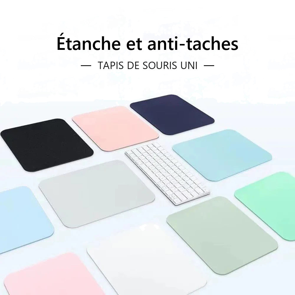 Tapis de souris double face en cuir PU – étanche et anti-taches