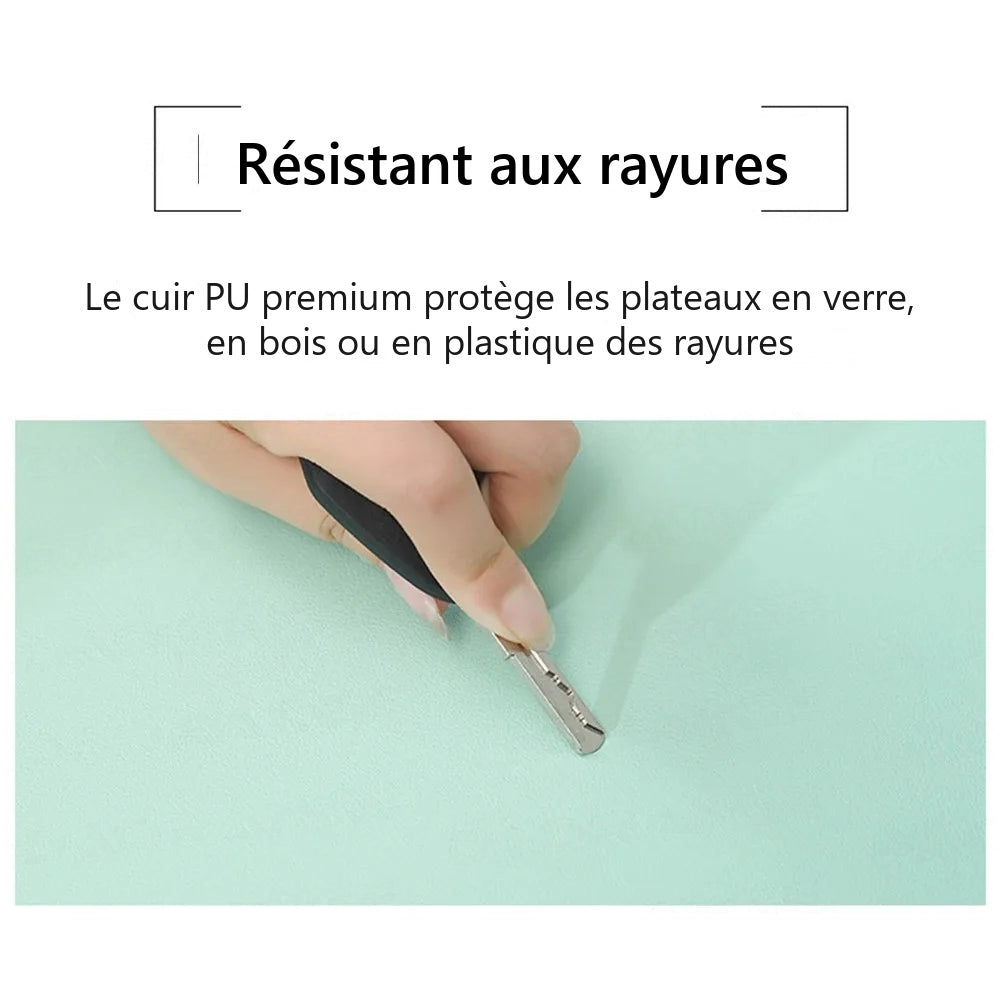 Tapis de souris en cuir PU résistant aux rayures